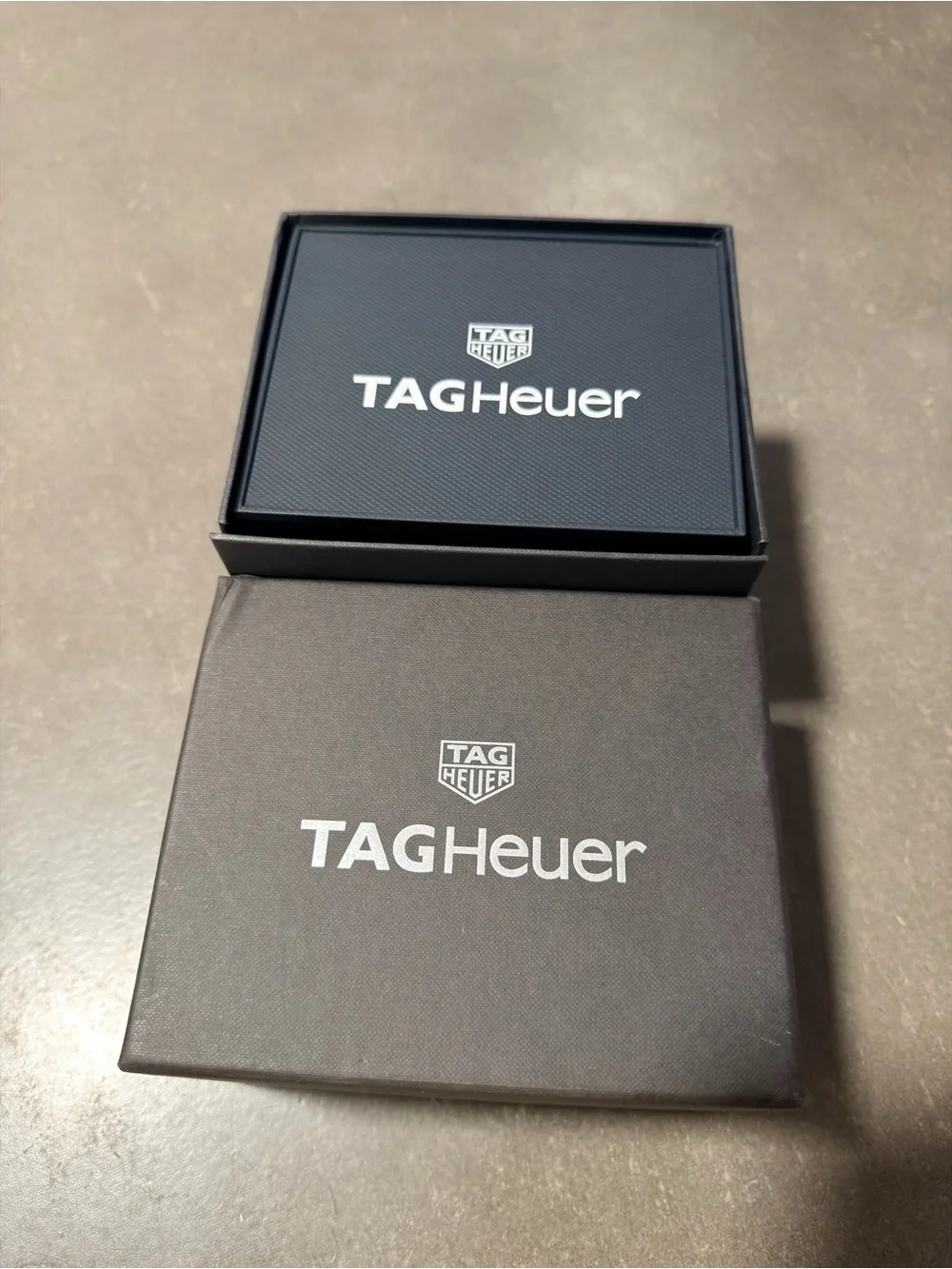 Tag Heuer Black Box with Silver Logo ( includes booklet )